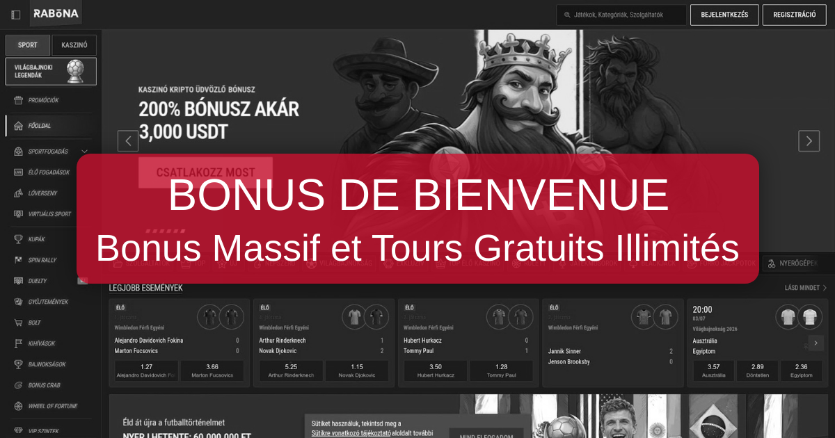 Rabona Casino welcome bonus